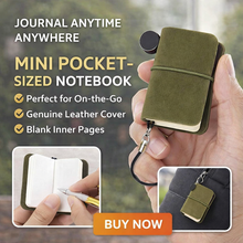 Load image into Gallery viewer, Mini Pocket Notebook Keychain Rustic Green