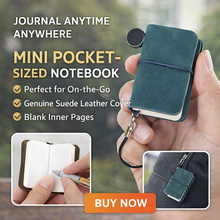 Load image into Gallery viewer, Mini Pocket Notebook Keychain Brown Teal Blue

